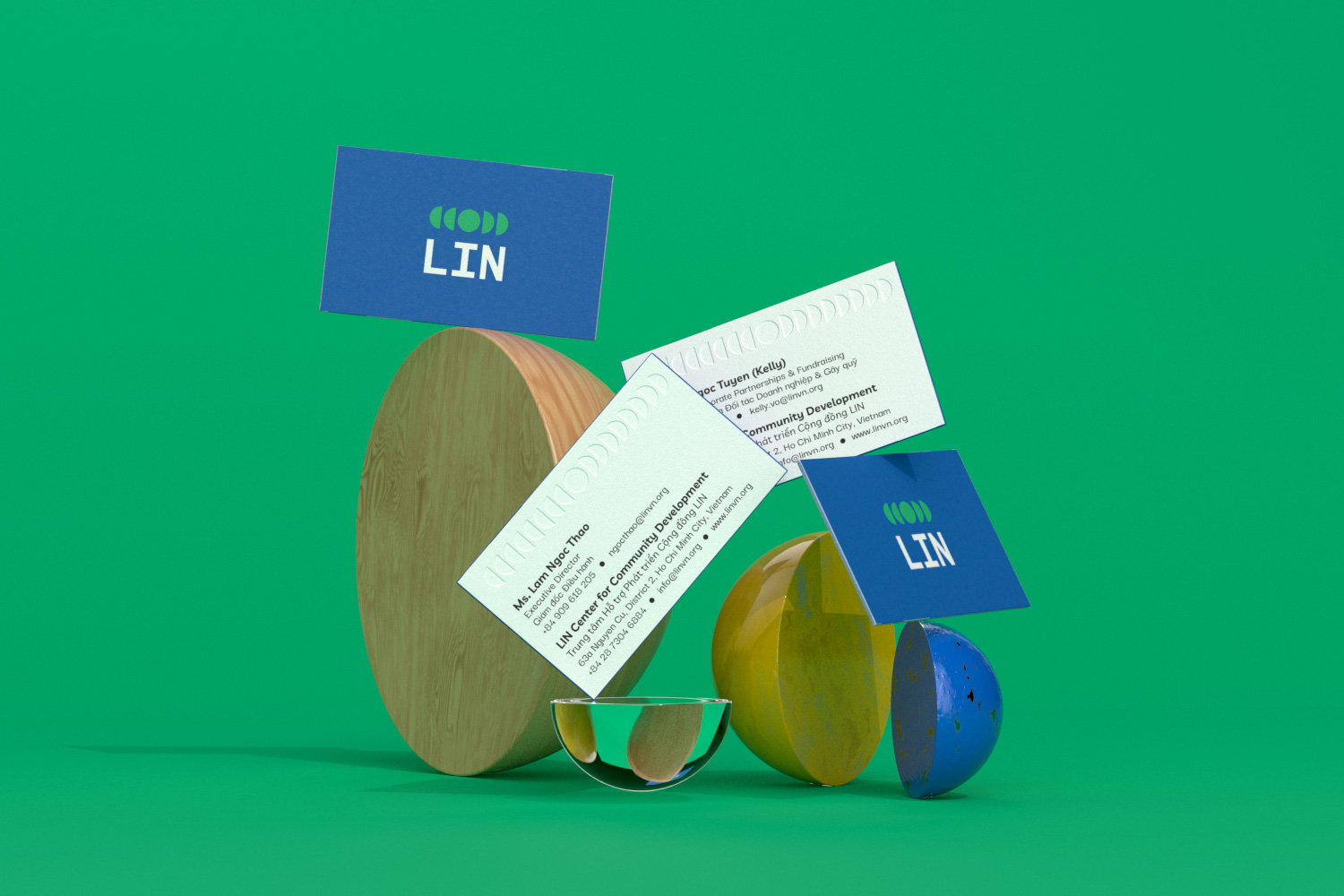 LIN business cards with props