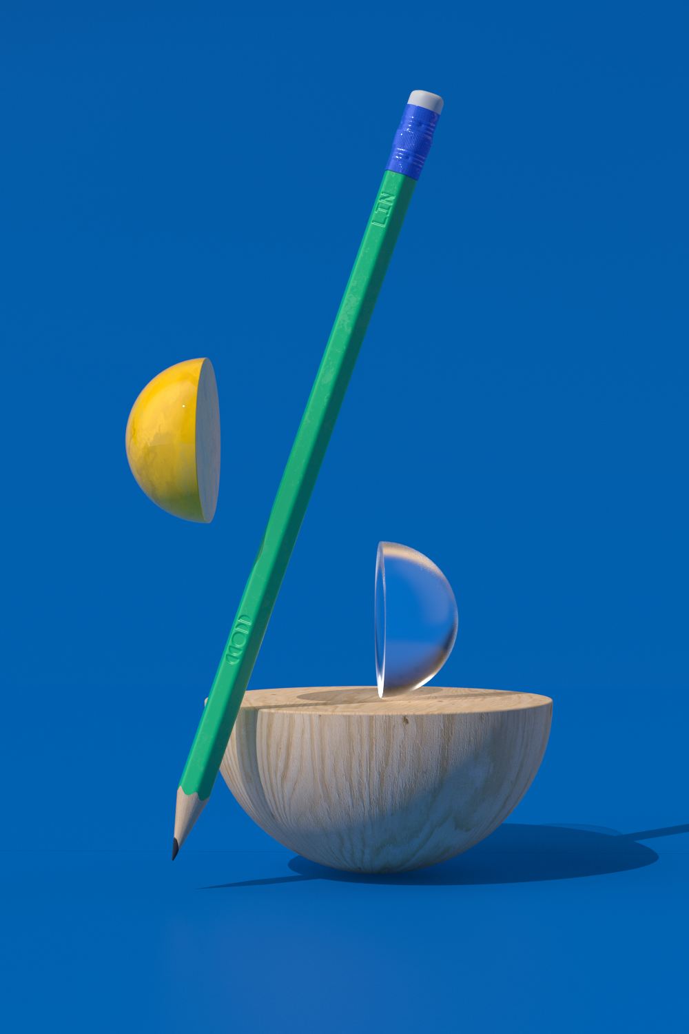LIN pencil with semi sphere props