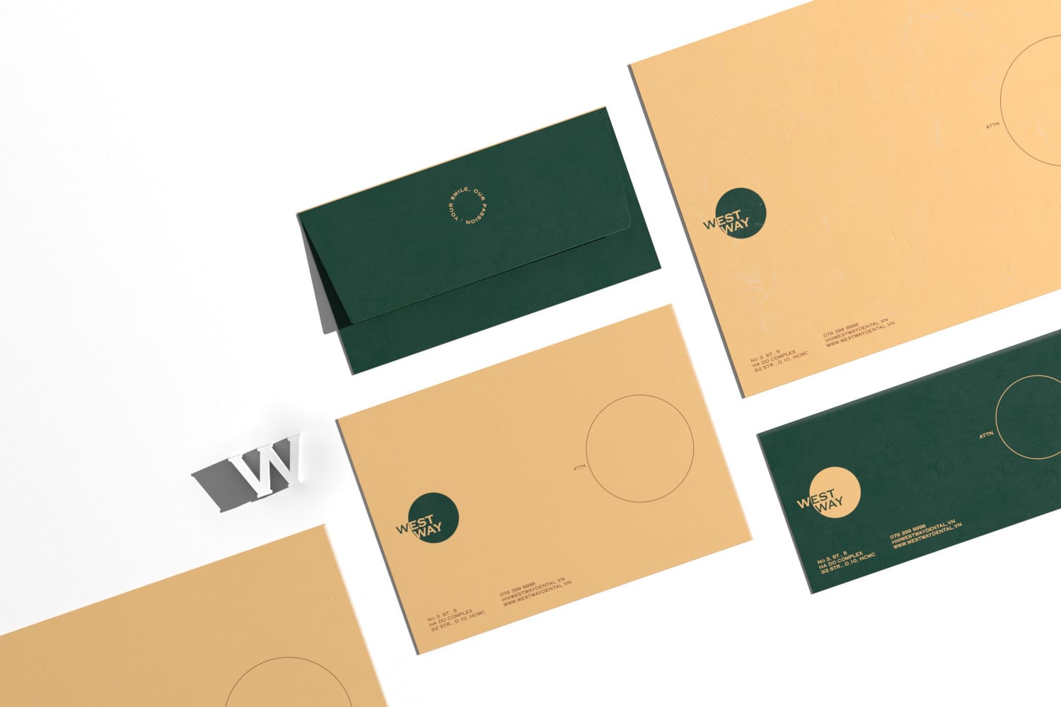 Westway envelop set on white background