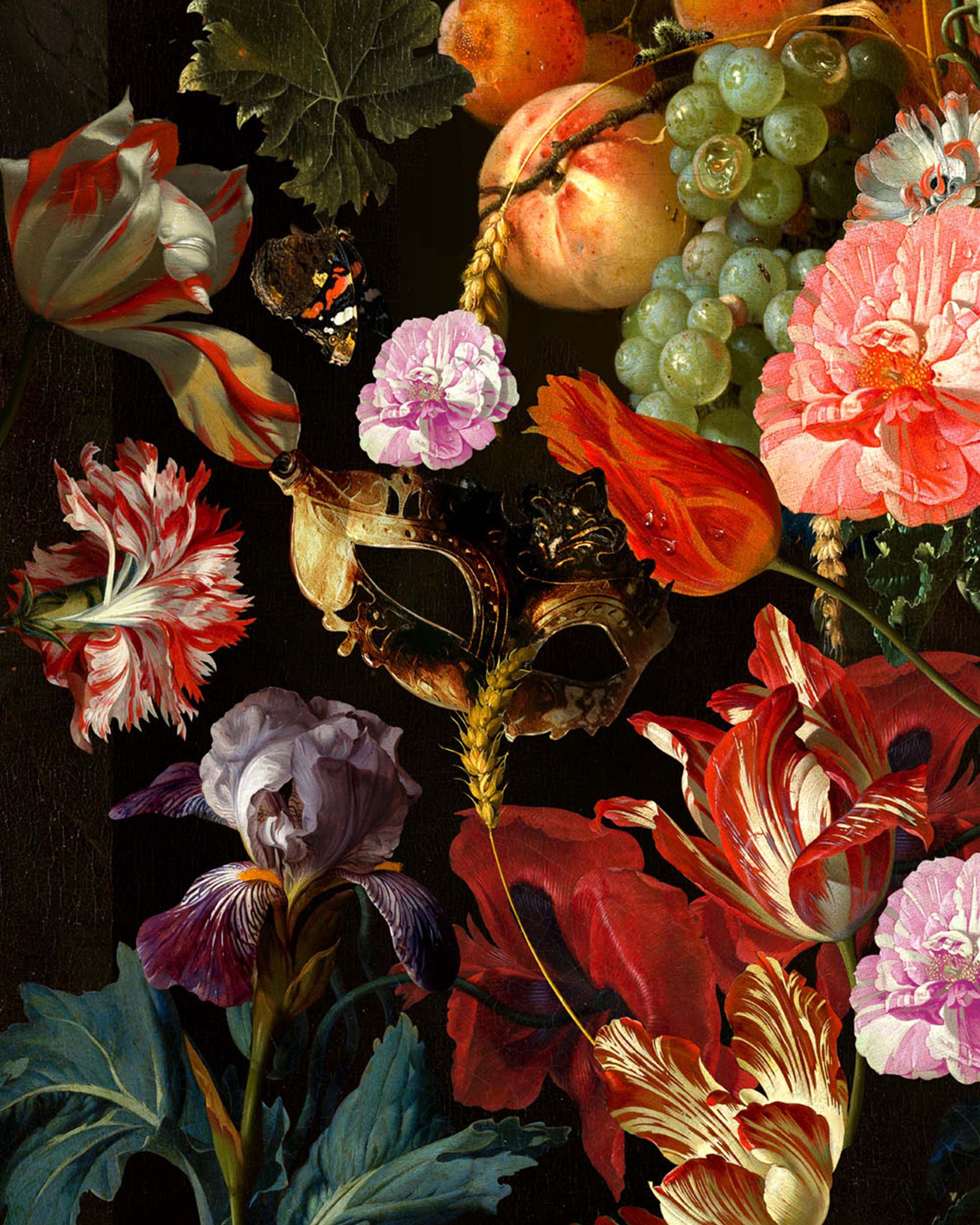 Brides Masquerade on floral background