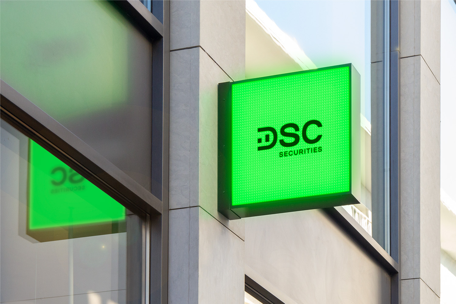 DSC Hanging square signage outdoor mock-up