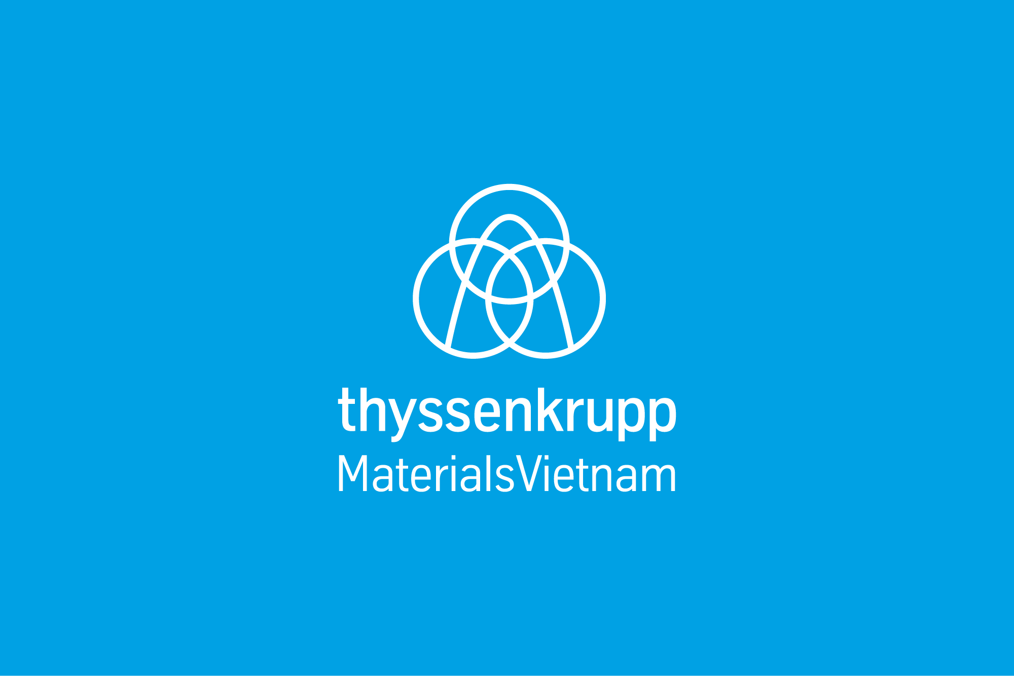 thyssenkrupp Materials Vietnam white logo on blue background