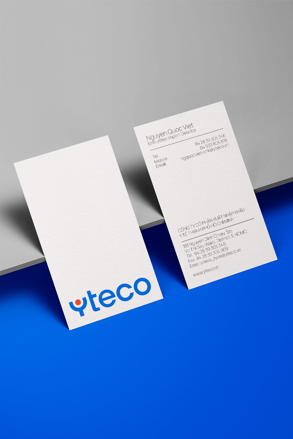 YTECO Business card design mockup