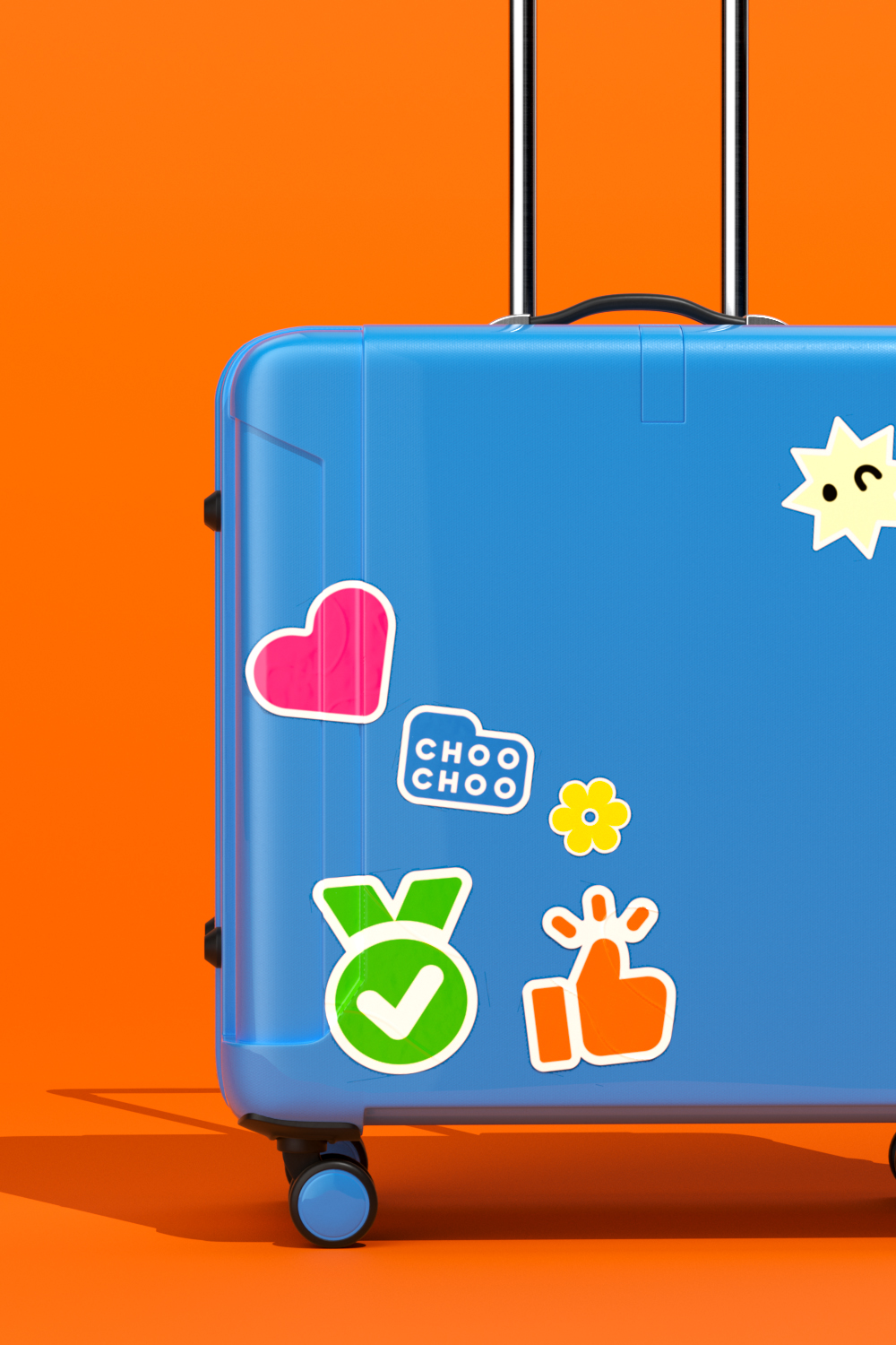 ChooChoo Stickers on Luggage
