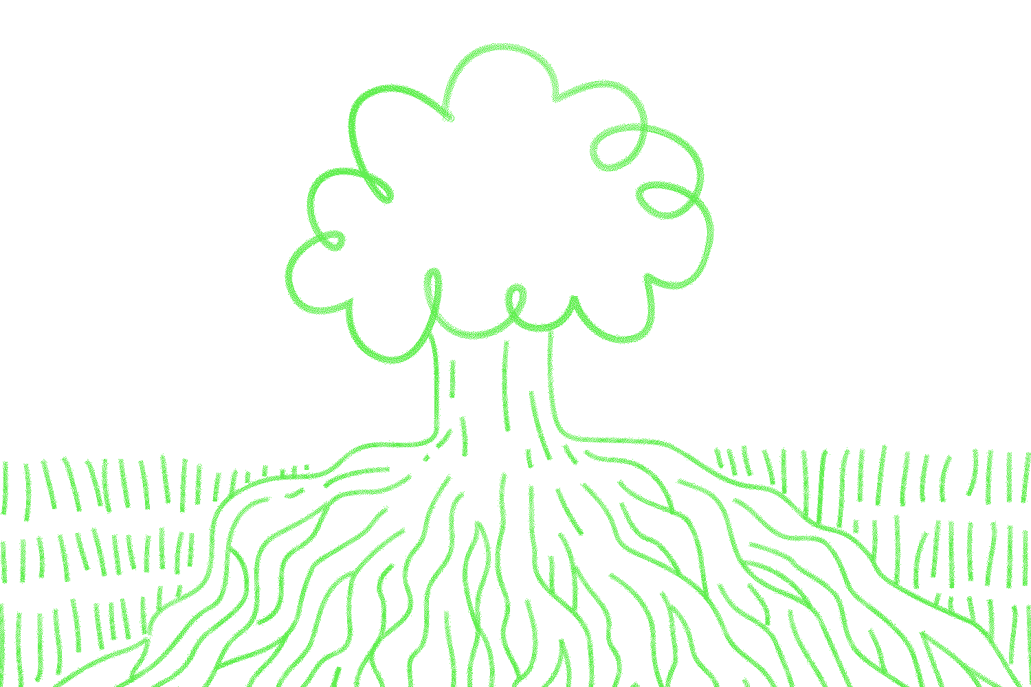 branding ROI illustration, an abstract tree with deep root